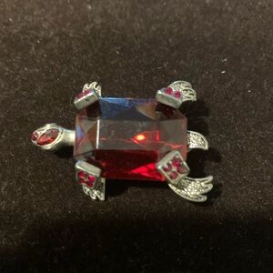 Garnet Turtle Brooch